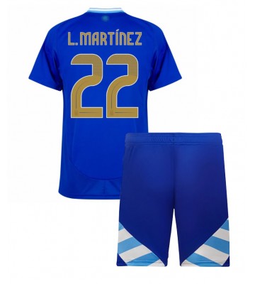 Argentina Lautaro Martinez #22 Replika Babytøj Udebanesæt Børn Copa America 2024 Kortærmet (+ Korte bukser)